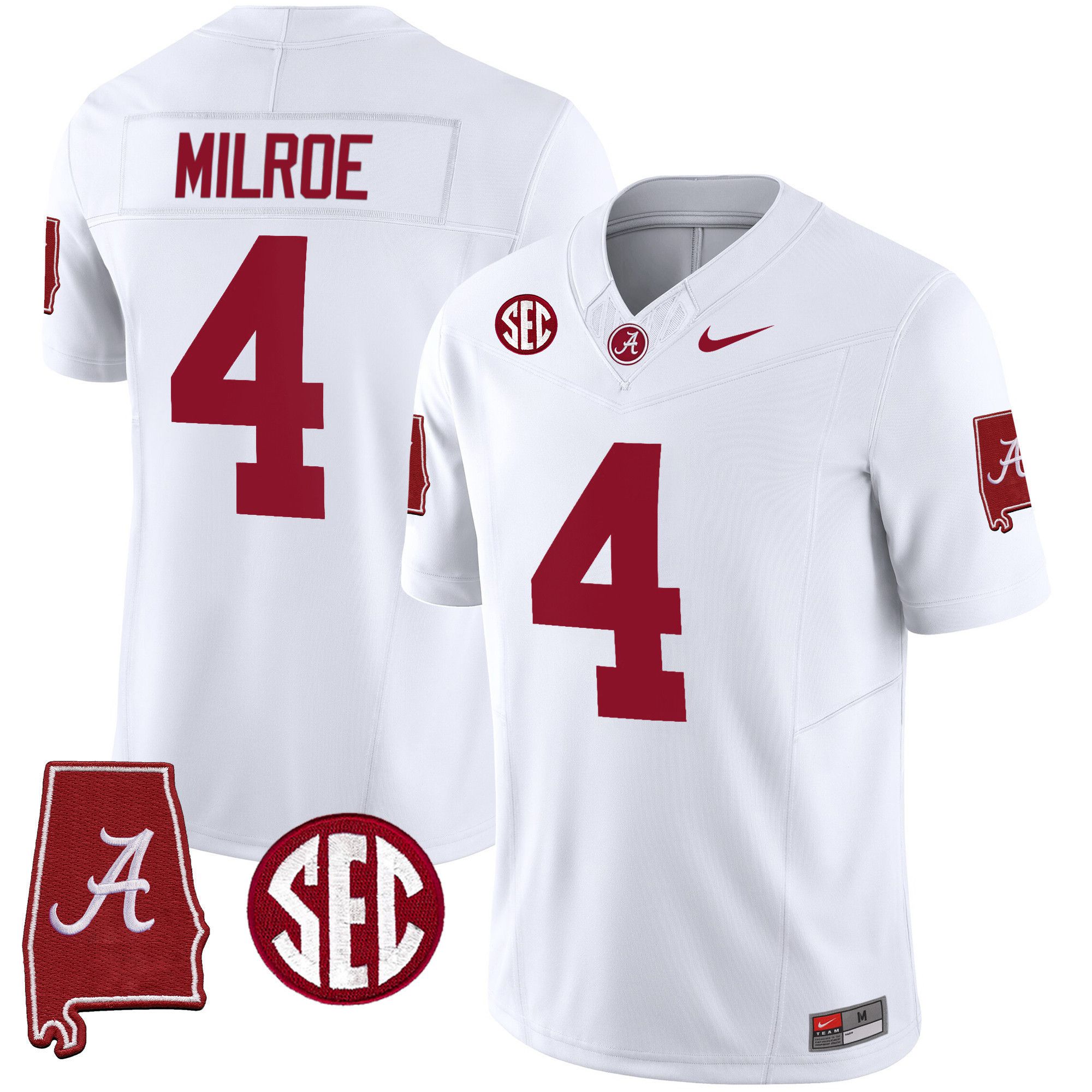 Men Alabama Crimson Tide #4 Milrow White 2024 Nike Vapor Limited NCAA Jersey